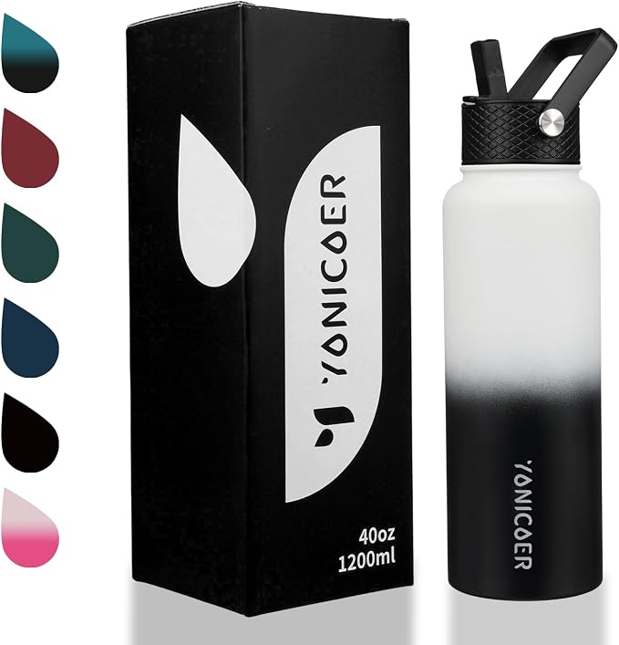 Insulated Water Bottle 40oz, Triple Wall Vacuum Stainless Steel, Leak Proof & - Image 7