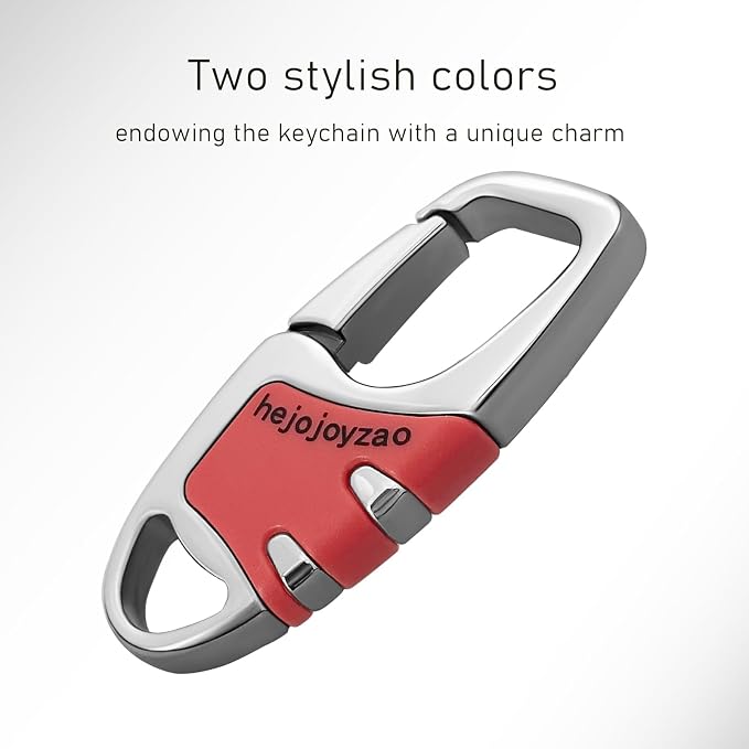 Keychain with Carabiner Clip, 4 Heavy Duty Key Rings and D Ring - Image 8