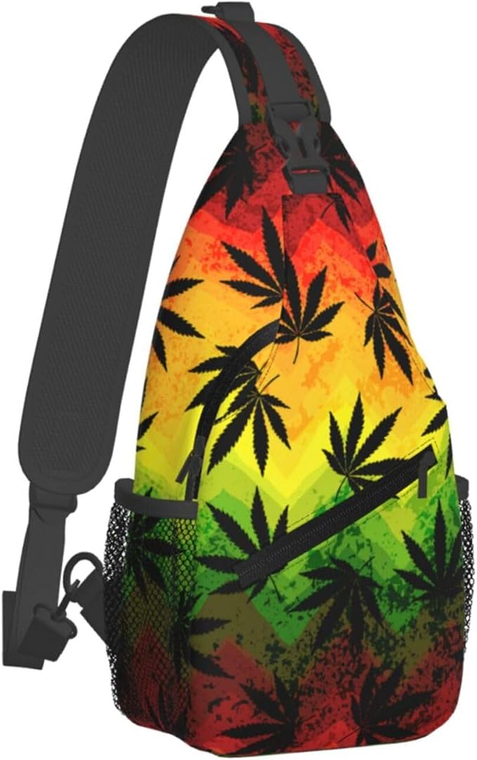 Marijuana Leaves Sling Bag For Women Men Fashion Print Backpack Crossbody - Image 2