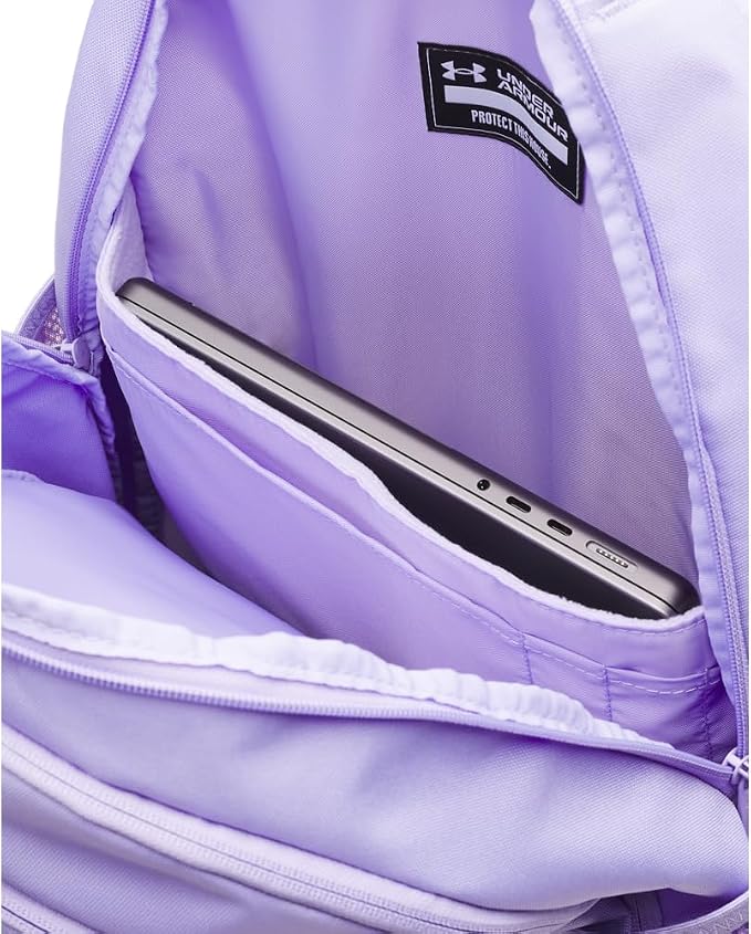 Under Armour Unisex Hustle 6.0 Backpack, Transparent/Transparent/Metallic Silver - Image 4