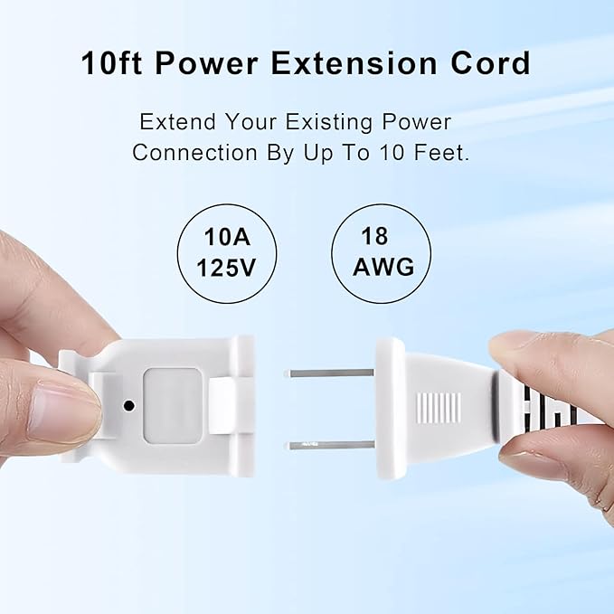5Pack Extension Cord 10 FT, 2 Prong Power Cable - Image 2