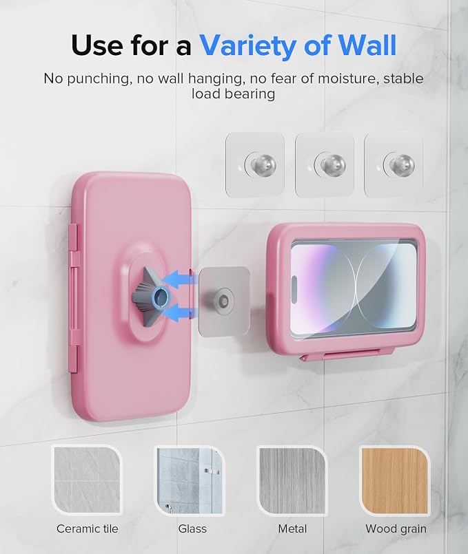 LC-dolida Shower Phone Holder Waterproof 480 Rotation Phone Stand Case Mount - Image 6
