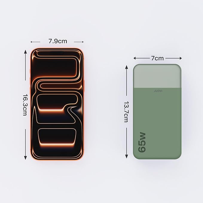JUOVI Portable Charger 65W Power Bank 20000mAh Compact USB C Laptop Power Bank - Image 7