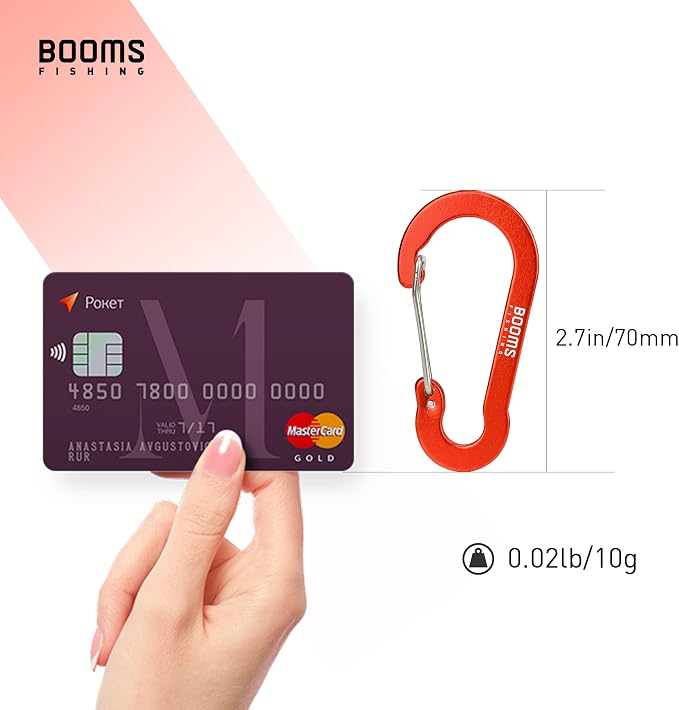 Booms Fishing CC5 Multi-Use Carabiner Clips, 10 Pack 2.7" Small Caribeener Clips - Image 7
