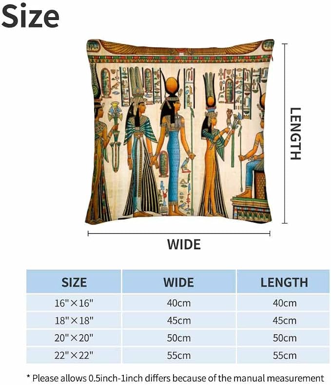 Old Egyptian Empire Couch Pillow Covers 18 X 18 0 Set of 2 Pillowcases Square - Image 6
