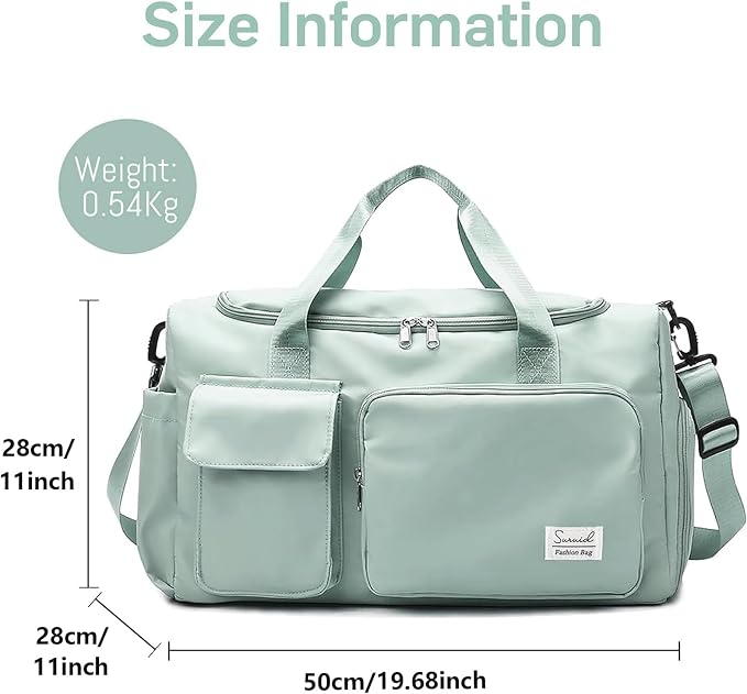 Suruid Travel Duffel Bag with Shoes Compartment Sports Gym Bag with Dry Wet - Image 2