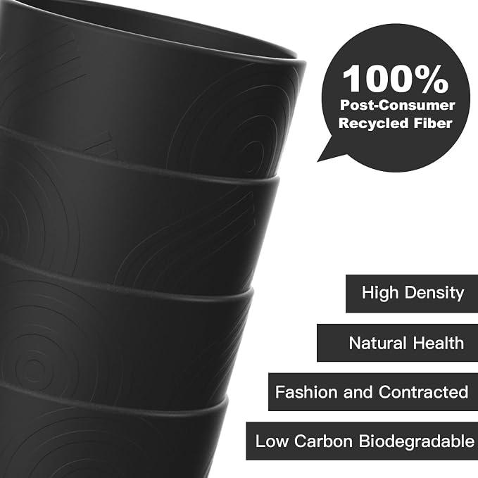 Wheat Straw Cups 6 PCS Good Alternative to Plastic Reusable Cups 12 oz - Image 4