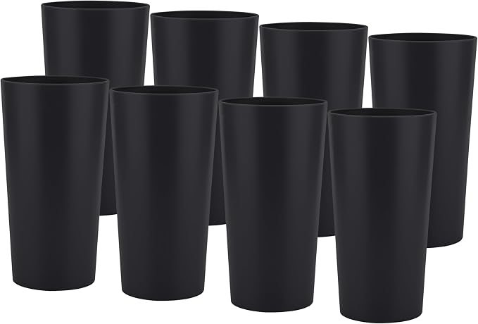 26-ounce Plastic Drinking Glasses Stackable Tumblers Water Cups Mixed Drinkware by ZAINCA