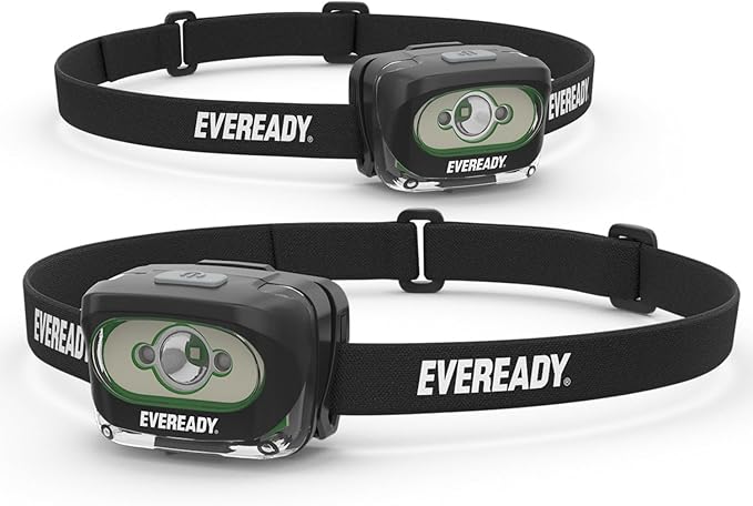 Rechargeable LED Headlamps by Eveready, IPX4 Water Resistant Head Lights by Eveready
