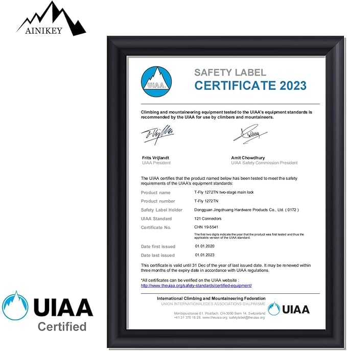 UIAA Certified Professional Heavy Duty Large Locking Carabiner Clips Climbing - Image 2
