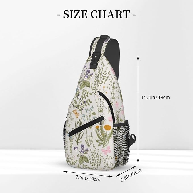 Tropical Floral Plant Crossbody Sling Bag - Image 2