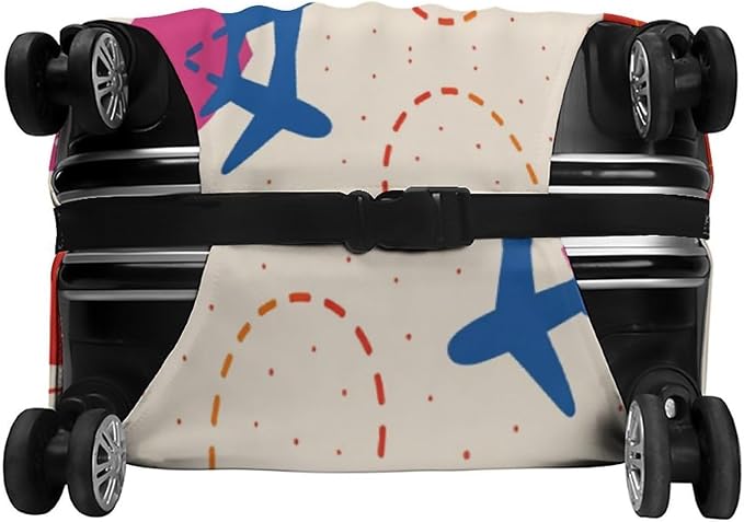 Colorful Airplane Stretch Luggage Cover, Washable Suitcase Protector Fits - Image 5