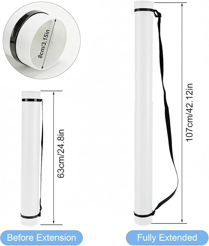 DEWEL Poster Tube, Waterproof Poster Holder Plastic Expandable - Image 2
