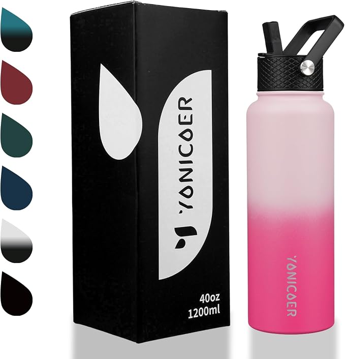 Insulated Water Bottle 40oz, Triple Wall Vacuum Stainless Steel, Leak Proof & - Image 7