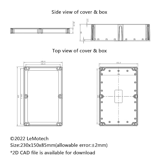 LeMotech Project Box ABS Plastic Junction Box IP65 Waterproof Hobby Box - Image 8