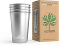 Greens Steel #1 Premium Stainless Steel Cup, 16 oz Pint Cups Premium Metal Cups by GreensSteel