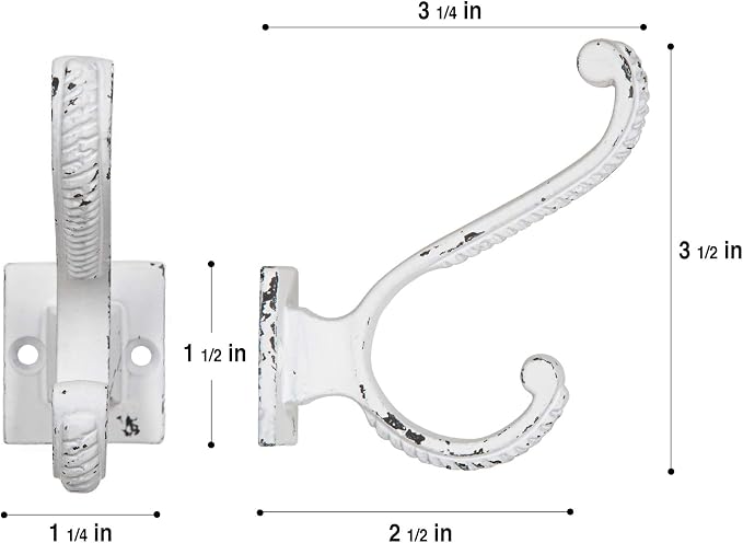 Claimed Corner Iron Scroll Coat Hooks - Image 3
