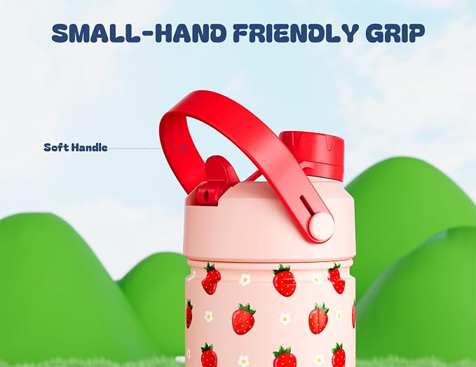 12 oz Kids Metal Water Bottle: 2-in-1 Straw Spout Lid, Spill-Proof, Easy Clean - Image 6