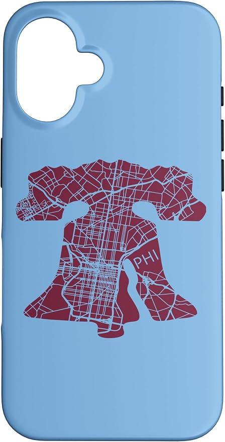 Philadelphia Street Map Liberty Bell Vintage Maroon Philly Case by Unknown