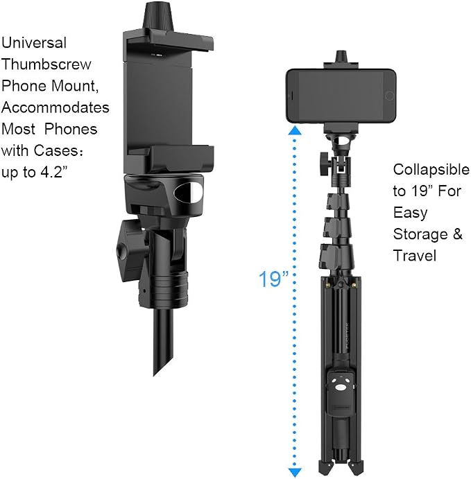 Fugetek 51" Professional Selfie Stick Tripod, 100% All Aluminum Stick & Legs - Image 3