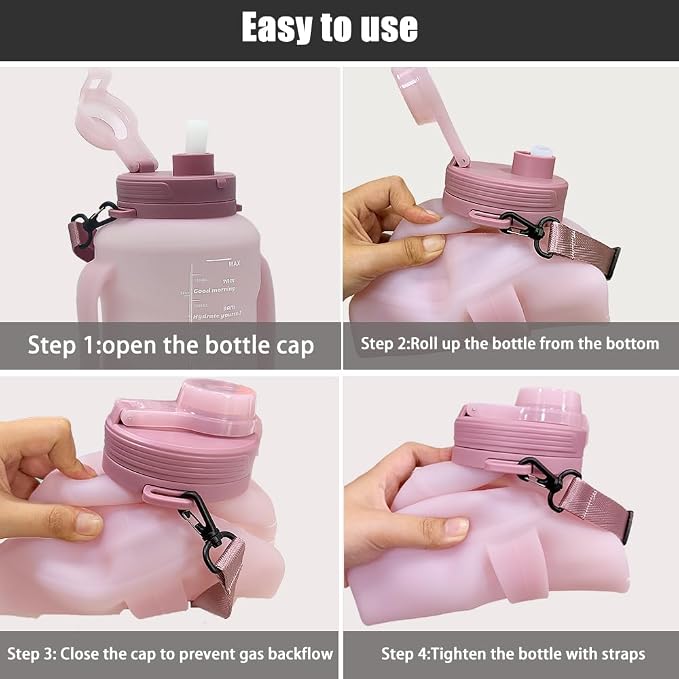 64oz Foldable Silicone Water Bottle - Image 6