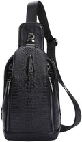 Hebetag Crocodile Genuine Leather Sling Chest Bag by Hebetag