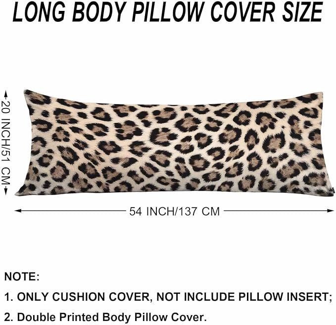 Body Pillowcases with Zipper Leopard Print Cozy Body Pillow Covers Cushion - Image 6