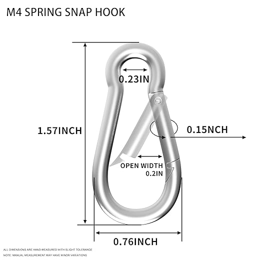 Carabiner, Heavy Duty Galvanized Steel Spring Snap Hook Carabiner Clips - Image 2