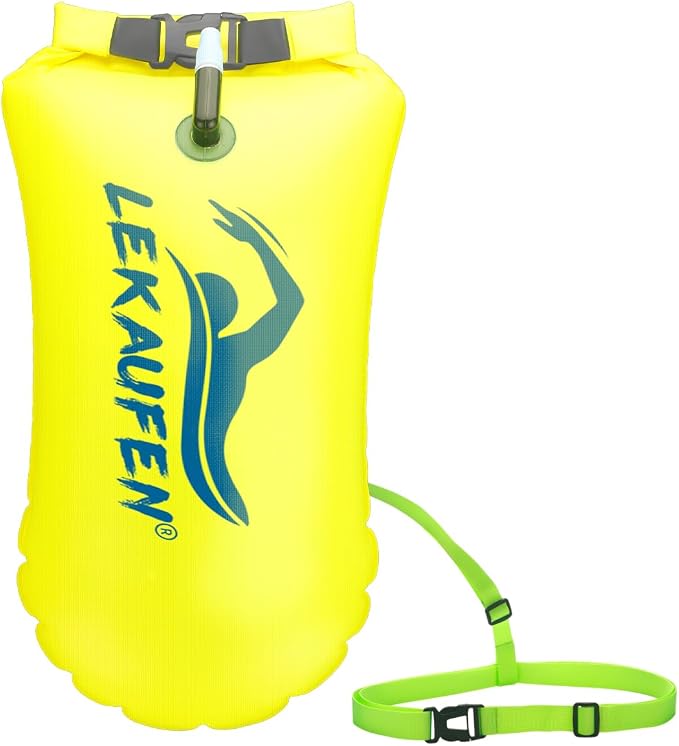 Swim Buoy for Open Water, 20L Swim Safety Float Waterproof Dry Bag for Swimmers by LeKaufen