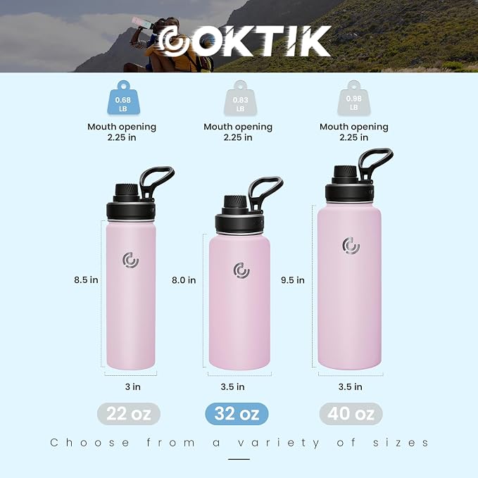 Sports Water Bottle 32oz, Insulated Water Bottle - Image 2