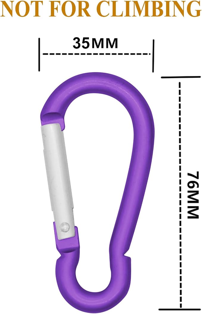 LESHIRY Large Carabiners Keychain 3" Aluminum D Shape Premium Durable D-Ring - Image 2