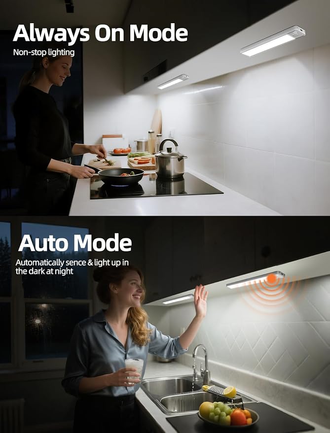 Under Cabinet Rechargeable Lighting: 8 Inch Motion Sensor Dimmable Lights Indoor - Image 7