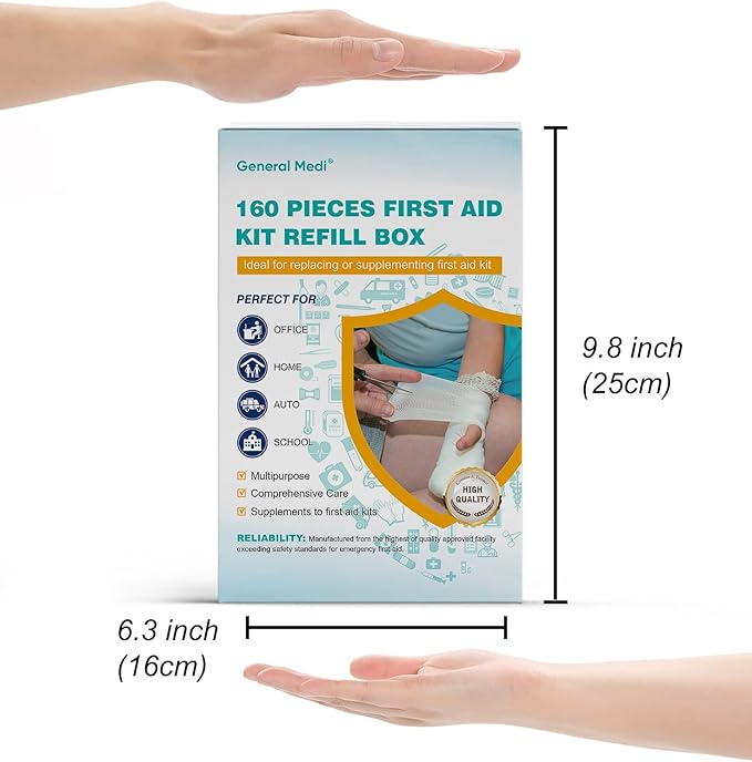 General Medi 160 Piece First Aid Kit Bag Refill Kit - Image 2
