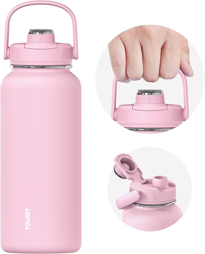 TOURIT 32 oz Insulated Water Bottle, Stainless Steel Sports Water Bottles by TOURIT