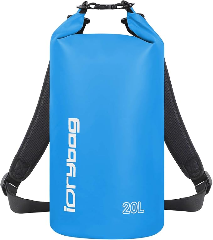 IDRYBAG Dry Bag for Kayaking Waterproof 2L/5L/10L/15L/20L, Small Dry Sack by iDrybag+