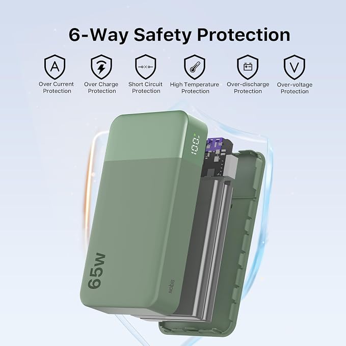 NOBIS 20000mAh Battery Pack Power Bank 65W Power Bank, Portable Charger - Image 7