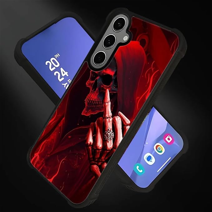 for Samsung Galaxy S24 S25 Plus Case, Gestures Funny Skull Pattern Graphic - Image 2