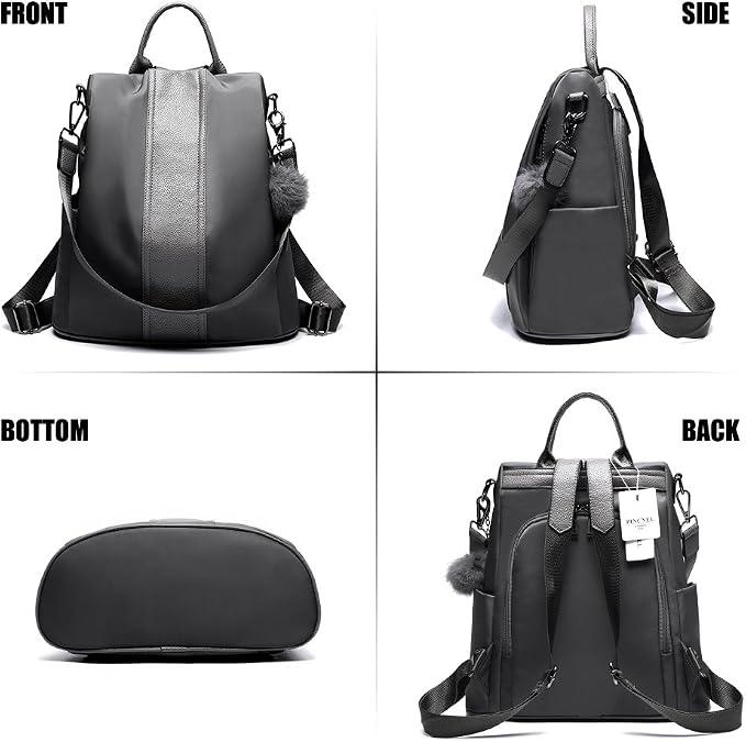 PINCNEL Women Backpack Purse Waterproof Nylon Anti-theft Rucksack Lightweight - Image 7
