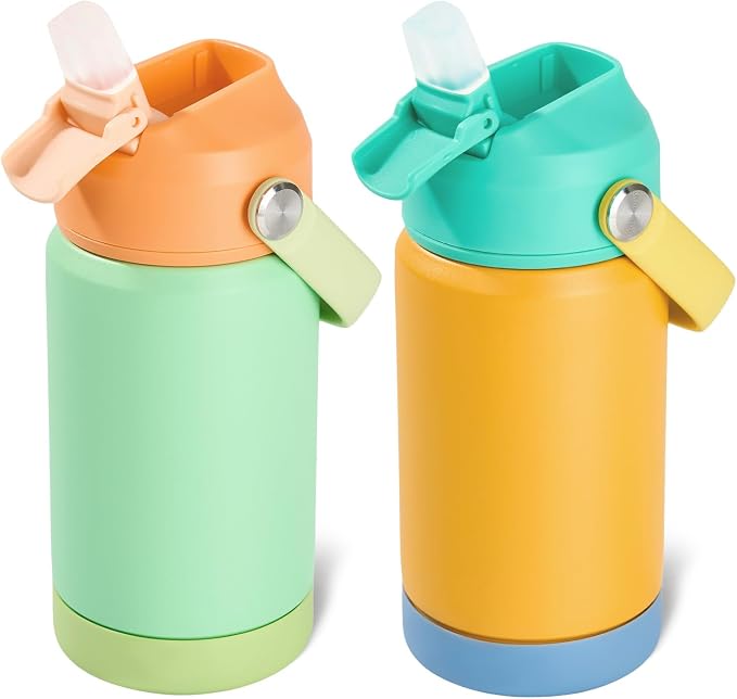 Kerilyn 12oz Kids Water Bottle 2 Pack, Stainless Steel Insulated Water Bottle by Kerilyn