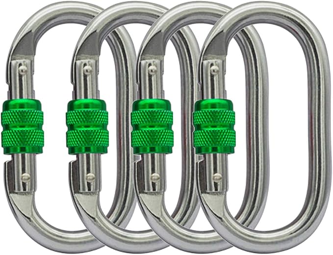 Heavy Duty Locking Climbing Carabiner Clip CE Rated 25 kN 5600 LB Rugged by BYANG
