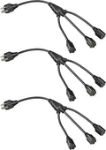 DEWENWILS Extension Cord Splitter 1 to 3, 18 Inch 16/3 Heavy Duty SJTW Wire by DEWENWILS