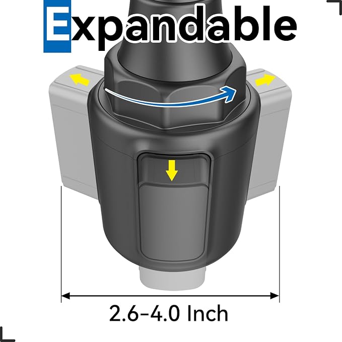 Cup Holder Car Mount for Portable CarPlay Screens, Adjustable Height, Flexible - Image 6