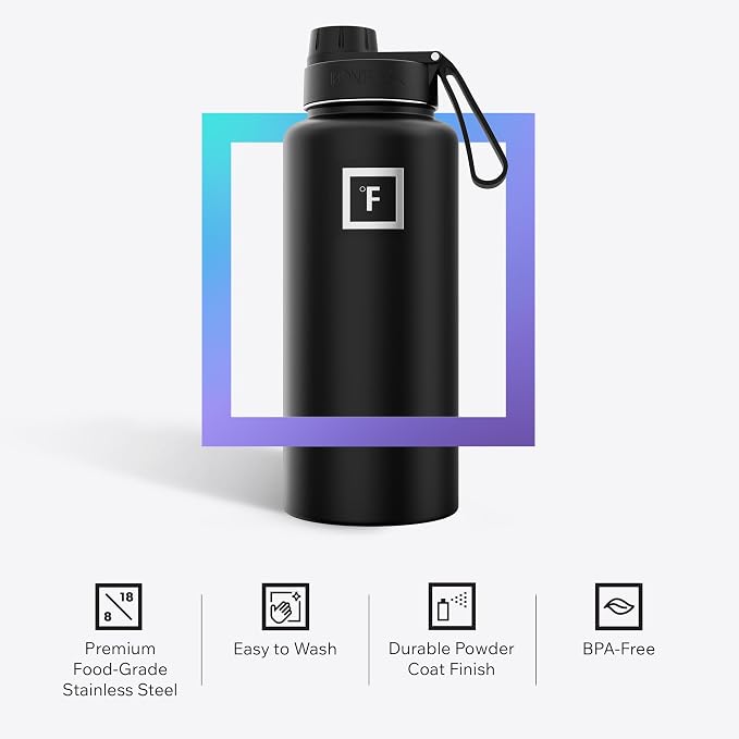 IRON °FLASK Camping & Hiking Hydration Flask - 32 oz Dark Rainbow - Image 5