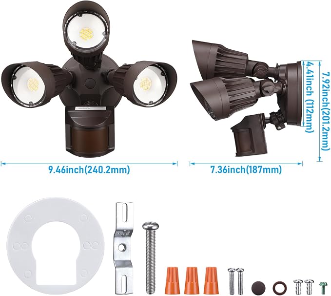 LEONLITE 3CCT LED Security Light Motion Sensor, Aluminum Flood Lights Outdoor - Image 9