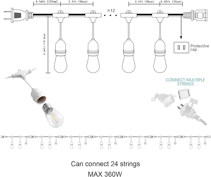 Banord Outdoor String Lights, 50FT Waterproof Patio Lights - Image 4