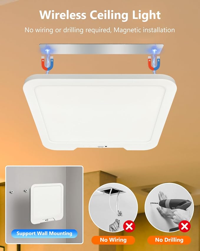 2 Pack Rechargeable Motion Sensor Ceiling Lights - Image 3