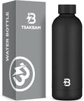 Insulated Water Bottle with Lid, 17 oz Reusable Leak-Proof Metal Stainless by TSAKBAM
