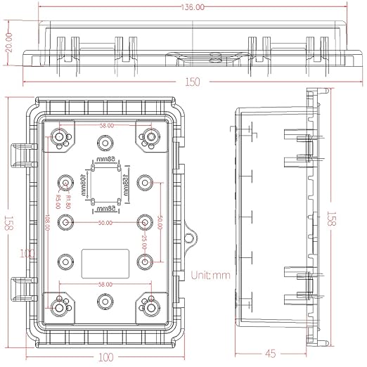 Mini Grey Watertight Junction Box Hinged Cover - Image 2