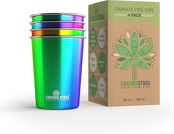 10oz Kids Cups – Stainless Steel Cups by GreensSteel