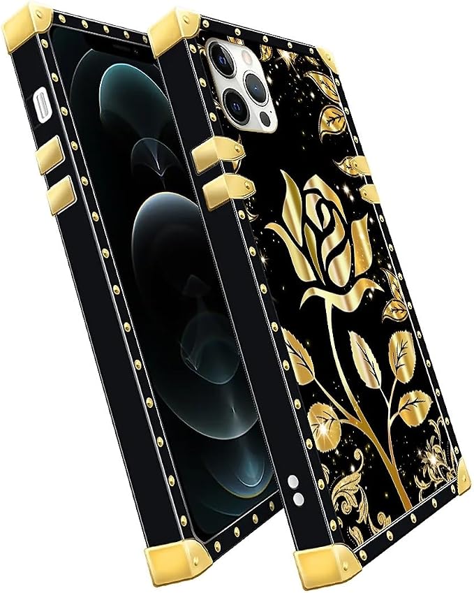 Compatible with iPhone 11 Pro Max Case, Shine Gold Rose Luxury Golden Decoration - Image 3